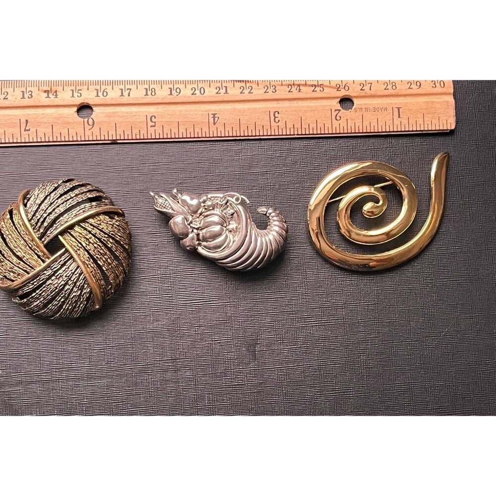 Vintage Signed Brooch Lot 3pc Ultra Craft ART Best